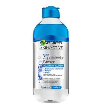 GARNIER AGUA MICELAR BIFASICA PIELES Y OJOS SENSIBLES 400 ml