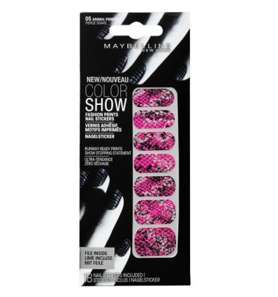 MAYBELLINE COLOR SHOW 05 ANIMAL PRINTS 18 NAIL STICKERS INCLUDED