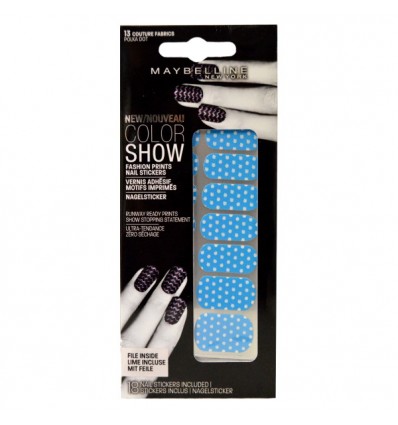 MAYBELLINE COLOR SHOW 13 COUTURE FABRICS 18 NAIL STICKERS INCLUDED