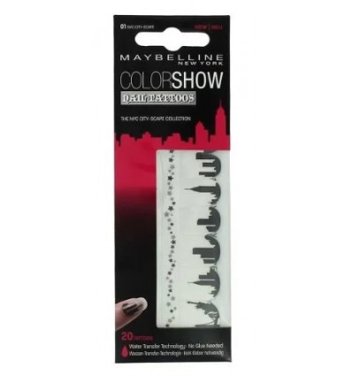 MAYBELLINE COLOR SHOW NAIL TATTOOS 01 NYC CITY SCAPE 20 TATTOS