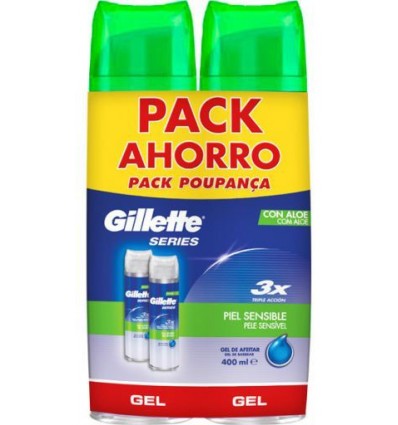 GILLETTE SERIES GEL CON ALOE PACK AHORRO 400 ml +400 ml