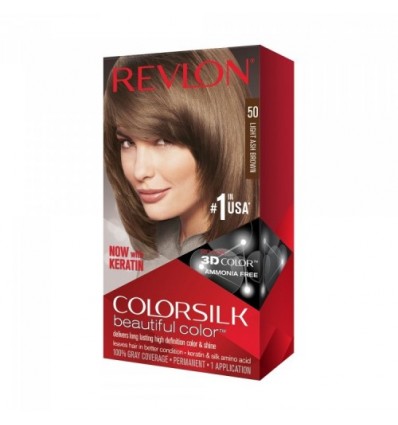 REVLON COLORSILK TINTE SIN AMONIACO 50 CASTAÑO CLARO CENIZO