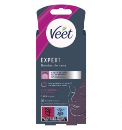 VEET EXPERT BANDAS DE CERA FACIAL 16 unidades