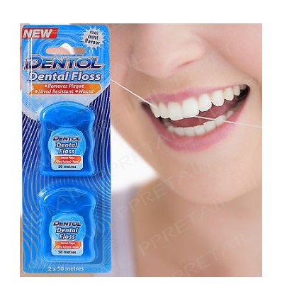 DENTOL DENTAL FLOSS 50 METROS X 2 UNIDADES