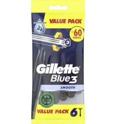 GILLETTE BLUE 3 SMOOTH PACK 6 UNIDADES