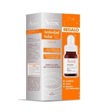 AVENE ANTIEDAD SOLAR SPF 50 COLOR 50 ml + REGALO SERUM VITAMIN ACTIV Cg 10 ml