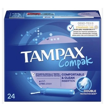 TAMPAX COMPAK LITES LEGER 24 unidades