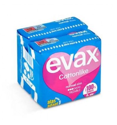 EVAX COTTONLIKE COMPRESA NORMAL ALAS 16 unidades