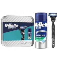 GILLETTE MACH 3 LATA + MAQUINA AFEITADO + GEL AFEITADO 75 ml