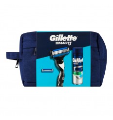 GILLETTE MACH 3 NECESER + MAQUINA AFEITADO + GEL AFEITADO 200 ml