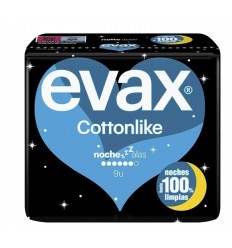 EVAX COTTONLIKE COMPRESA NOCHE ALAS 9 unidades