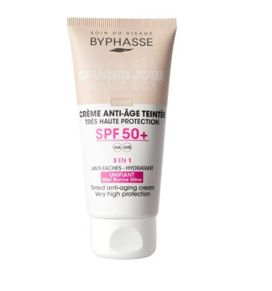 BYPHASSE CREMA FACIAL SPF 50 3EN1 TONO LIGHT 50 ml