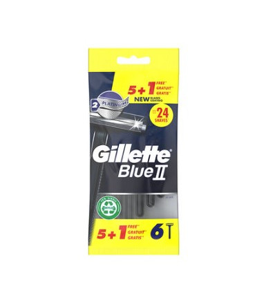 GILLETTE BLUE II 5 + 1 MAQUINILLAS DE AFEITADO DESECHABLES