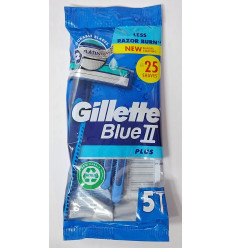 GILLETTE BLUE II PLUS 5 MAQUINILLAS DE AFEITADO DESECHABLES