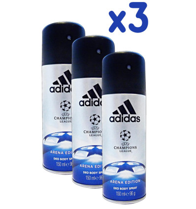 3 x ADIDAS CHAMPIONS LEAGUE DEO spray 150 ml ARENA Edition