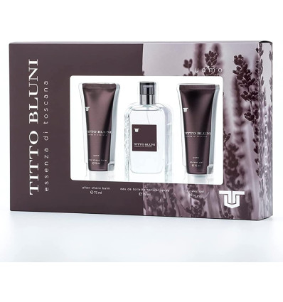 TITTO BLUNI EZZENZA DI TOSCANA EDT 75 ml SPRAY + AFTER SHAVE BALM 75 ml + GEL 75 ml