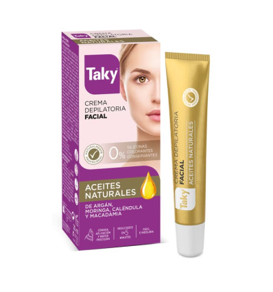 TAKY ORO CREMA DEPILATORIA ACEITES NATURALES FACIAL 20 ml