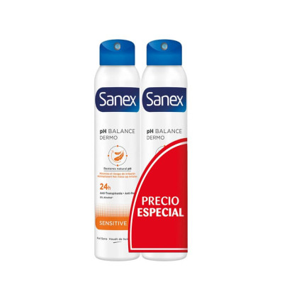 SANEX SENSITIVE DERMO PH BALANCE DEO SPRAY 2 X 200 ml